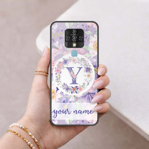 Tecno Camon 16 Cover - Personalized Alphabet Series - HQ Ultra Shine Premium Infinity Glass Soft Silicon Borders Case