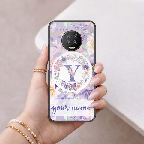 Infinix Note 7 Cover - Personalized Alphabet Series - HQ Ultra Shine Premium Infinity Glass Soft Silicon Borders Case