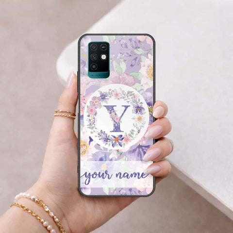 Infinix Note 10 Cover - Personalized Alphabet Series - HQ Ultra Shine Premium Infinity Glass Soft Silicon Borders Case