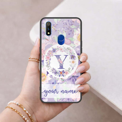 Realme 3 Pro Cover - Personalized Alphabet Series - HQ Ultra Shine Premium Infinity Glass Soft Silicon Borders Case