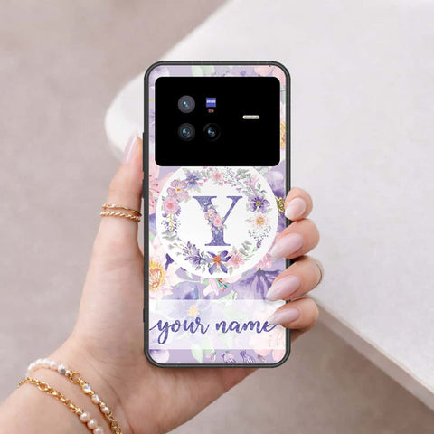 Vivo X80 Cover - Personalized Alphabet Series - HQ Ultra Shine Premium Infinity Glass Soft Silicon Borders Case