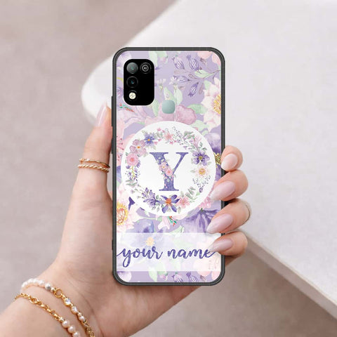 Infinix Hot 10 Play Cover - Personalized Alphabet Series - HQ Ultra Shine Premium Infinity Glass Soft Silicon Borders Case