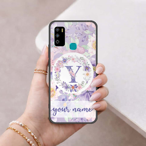 Infinix Hot 9 Play Cover - Personalized Alphabet Series - HQ Ultra Shine Premium Infinity Glass Soft Silicon Borders Case