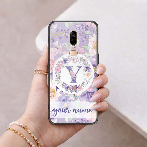 OnePlus 6 Cover - Personalized Alphabet Series - HQ Ultra Shine Premium Infinity Glass Soft Silicon Borders Case