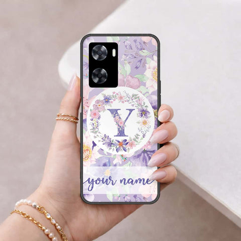 Oppo A77s Cover - Personalized Alphabet Series - HQ Ultra Shine Premium Infinity Glass Soft Silicon Borders Case