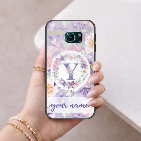 Samsung Galaxy S6 Edge Plus Cover - Personalized Alphabet Series - HQ Ultra Shine Premium Infinity Glass Soft Silicon Borders Case