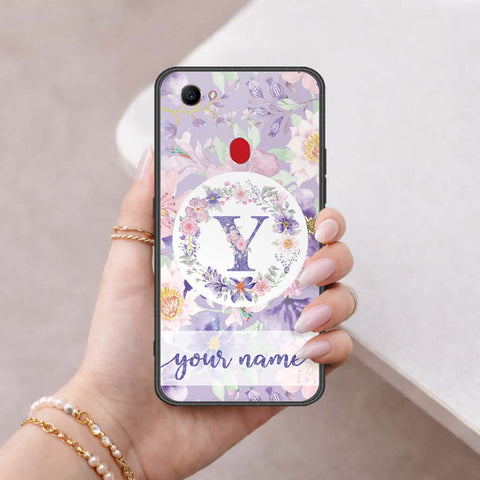 Oppo F7 Cover - Personalized Alphabet Series - HQ Ultra Shine Premium Infinity Glass Soft Silicon Borders Case