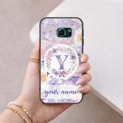 Samsung Galaxy S6 Edge Cover - Personalized Alphabet Series - HQ Ultra Shine Premium Infinity Glass Soft Silicon Borders Case