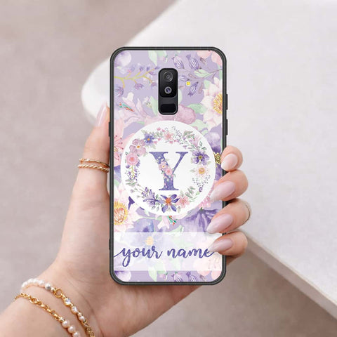 Samsung Galaxy A6 Plus 2018 Cover - Personalized Alphabet Series - HQ Ultra Shine Premium Infinity Glass Soft Silicon Borders Case