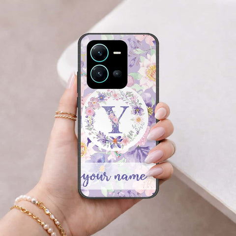 Vivo X80 Lite Cover - Personalized Alphabet Series - HQ Ultra Shine Premium Infinity Glass Soft Silicon Borders Case