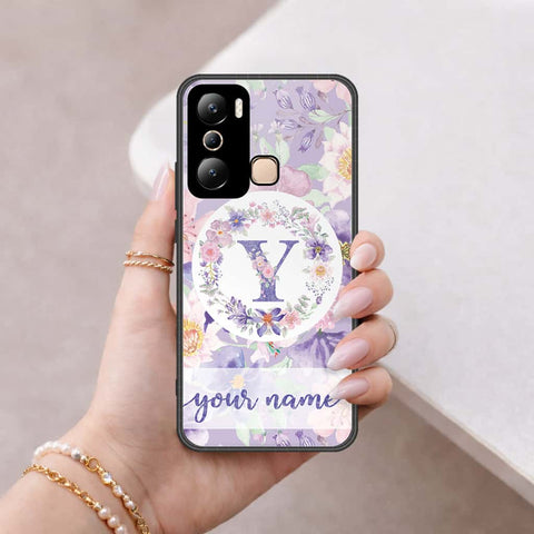 Infinix Hot 20i Cover - Personalized Alphabet Series - HQ Ultra Shine Premium Infinity Glass Soft Silicon Borders Case