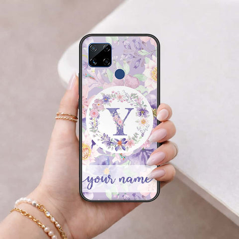 Realme C15 Cover - Personalized Alphabet Series - HQ Ultra Shine Premium Infinity Glass Soft Silicon Borders Case