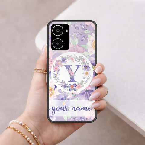 Realme 10 Cover - Personalized Alphabet Series - HQ Ultra Shine Premium Infinity Glass Soft Silicon Borders Case