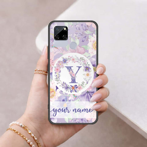 Realme C12 Cover - Personalized Alphabet Series - HQ Ultra Shine Premium Infinity Glass Soft Silicon Borders Case