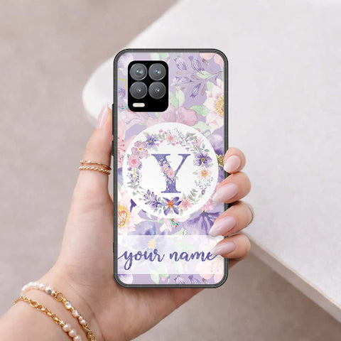Realme 8 Cover - Personalized Alphabet Series - HQ Ultra Shine Premium Infinity Glass Soft Silicon Borders Case