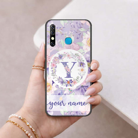 Infinix Hot 8 Cover - Personalized Alphabet Series - HQ Ultra Shine Premium Infinity Glass Soft Silicon Borders Case