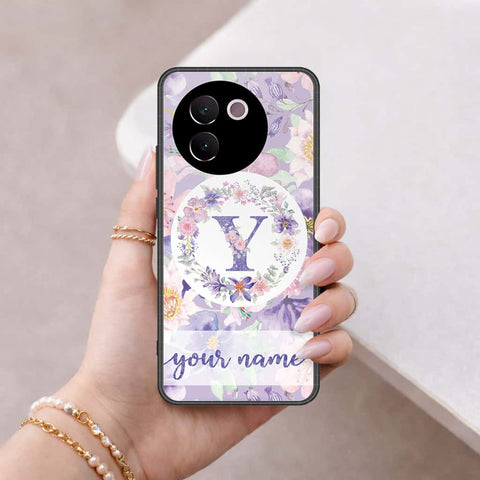 Vivo V30e Cover - Personalized Alphabet Series - HQ Ultra Shine Premium Infinity Glass Soft Silicon Borders Case