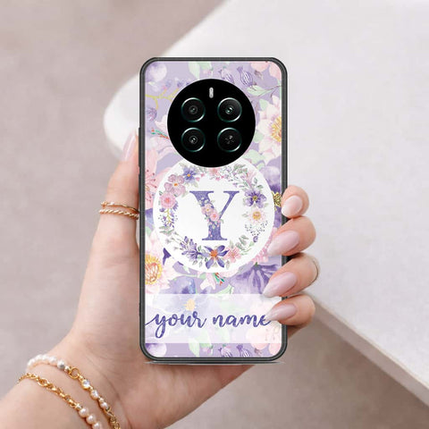 Realme 12 Plus Cover - Personalized Alphabet Series - HQ Ultra Shine Premium Infinity Glass Soft Silicon Borders Case