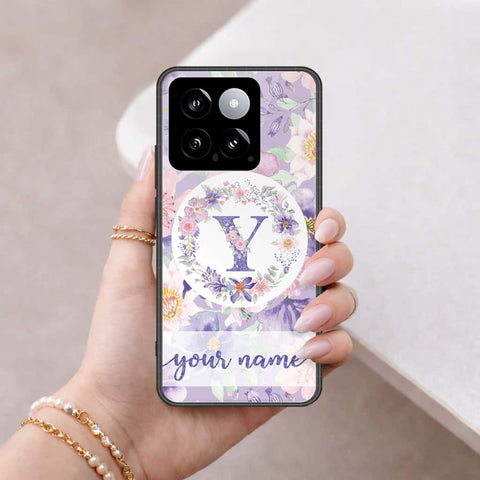 Xiaomi 14 Cover - Personalized Alphabet Series - HQ Ultra Shine Premium Infinity Glass Soft Silicon Borders Case