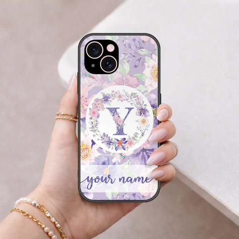 iPhone 15 Plus Cover - Personalized Alphabet Series - HQ Ultra Shine Premium Infinity Glass Soft Silicon Borders Case