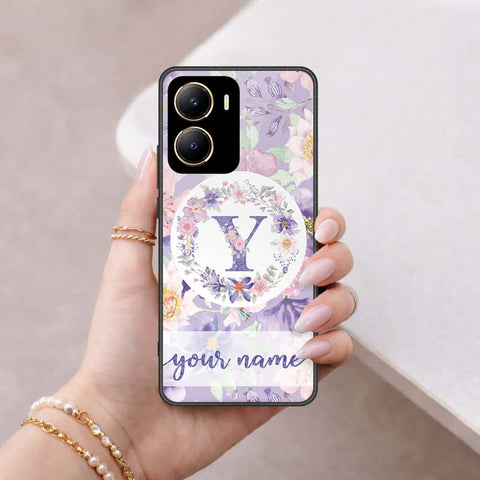 Vivo Y16 Cover - Personalized Alphabet Series - HQ Ultra Shine Premium Infinity Glass Soft Silicon Borders Case