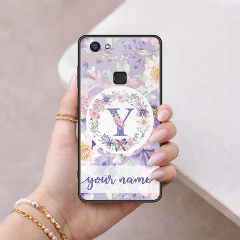 Vivo Y75 Cover - Personalized Alphabet Series - HQ Ultra Shine Premium Infinity Glass Soft Silicon Borders Case