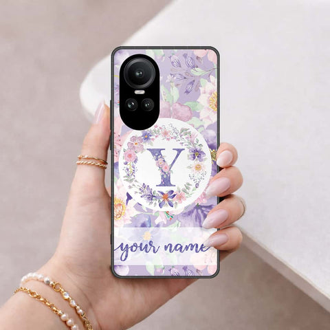Oppo Reno 10 Pro Cover - Personalized Alphabet Series - HQ Ultra Shine Premium Infinity Glass Soft Silicon Borders Case