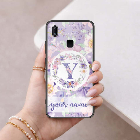 Vivo V9 Cover - Personalized Alphabet Series - HQ Ultra Shine Premium Infinity Glass Soft Silicon Borders Case