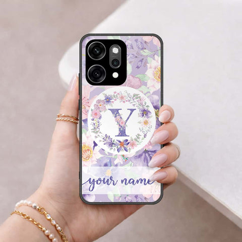 Oppo Reno 14 Cover - Personalized Alphabet Series - HQ Ultra Shine Premium Infinity Glass Soft Silicon Borders Case