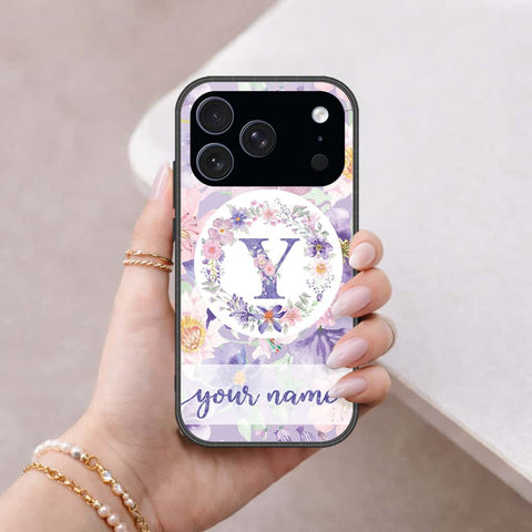 iPhone 17 Pro - Personalized Alphabet Series - HQ Ultra Shine Premium Infinity Glass Soft Silicon Borders Case