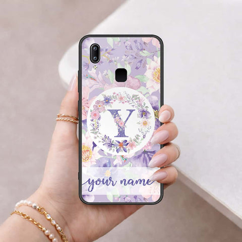 Vivo Y95 Cover - Personalized Alphabet Series - HQ Ultra Shine Premium Infinity Glass Soft Silicon Borders Case