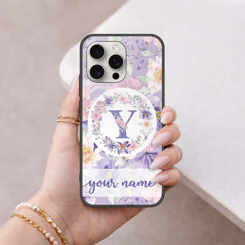 iPhone 16 Pro Max - Personalized Alphabet Series - HQ Ultra Shine Premium Infinity Glass Soft Silicon Borders Case