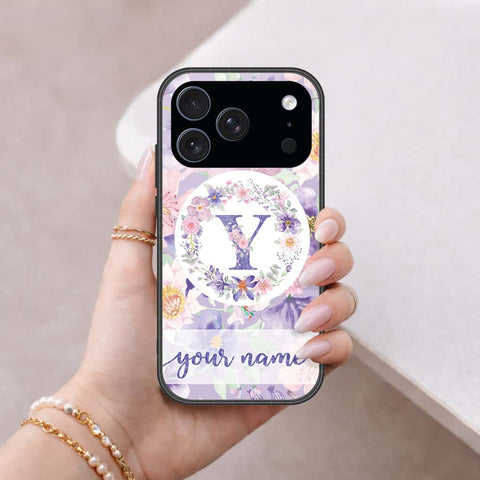 iPhone 18 Pro Max - Personalized Alphabet Series - HQ Ultra Shine Premium Infinity Glass Soft Silicon Borders Case