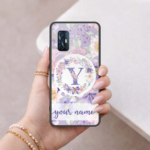 Vivo V17 Cover - Personalized Alphabet Series - HQ Ultra Shine Premium Infinity Glass Soft Silicon Borders Case