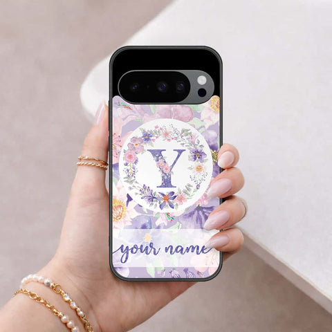 Google Pixel 9 Cover - Personalized Alphabet Series - HQ Ultra Shine Premium Infinity Glass Soft Silicon Borders Case