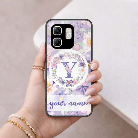 Infinix Smart 9 Cover - Personalized Alphabet Series - HQ Ultra Shine Premium Infinity Glass Soft Silicon Borders Case