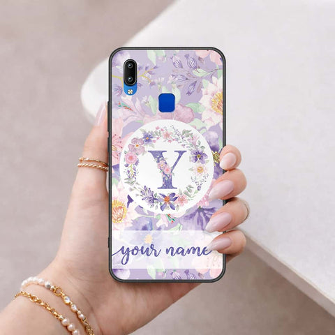 Vivo Y90 Cover - Personalized Alphabet Series - HQ Ultra Shine Premium Infinity Glass Soft Silicon Borders Case