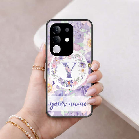 Vivo T4x Cover - Personalized Alphabet Series - HQ Ultra Shine Premium Infinity Glass Soft Silicon Borders Case