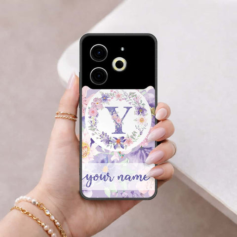 Tecno Pova 6 Cover - Personalized Alphabet Series - HQ Ultra Shine Premium Infinity Glass Soft Silicon Borders Case
