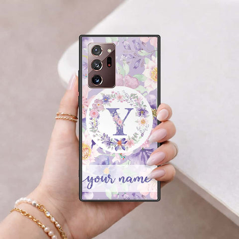 Samsung Galaxy Note 20 Ultra Cover - Personalized Alphabet Series - HQ Ultra Shine Premium Infinity Glass Soft Silicon Borders Case