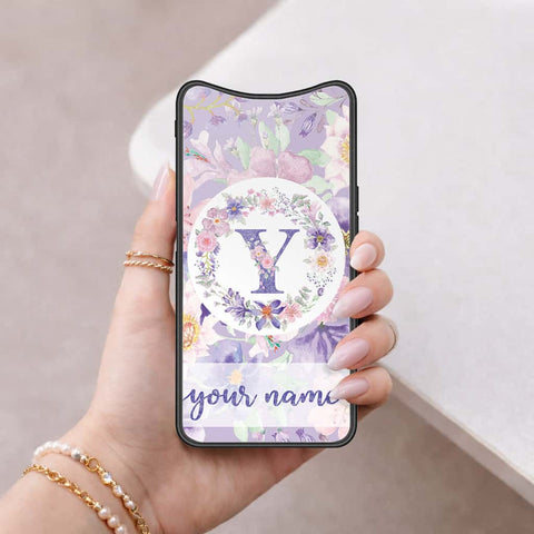 Oppo Find X Cover - Personalized Alphabet Series - HQ Ultra Shine Premium Infinity Glass Soft Silicon Borders Case
