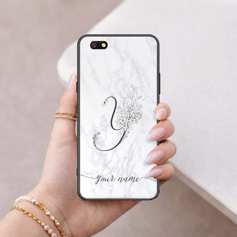 Oppo A77 Cover - Personalized Alphabet Series - HQ Ultra Shine Premium Infinity Glass Soft Silicon Borders Case