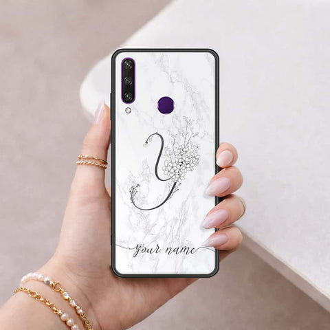 Huawei Y6p Cover - Personalized Alphabet Series - HQ Ultra Shine Premium Infinity Glass Soft Silicon Borders Case