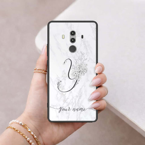 Huawei Mate 10 Pro Cover - Personalized Alphabet Series - HQ Ultra Shine Premium Infinity Glass Soft Silicon Borders Case