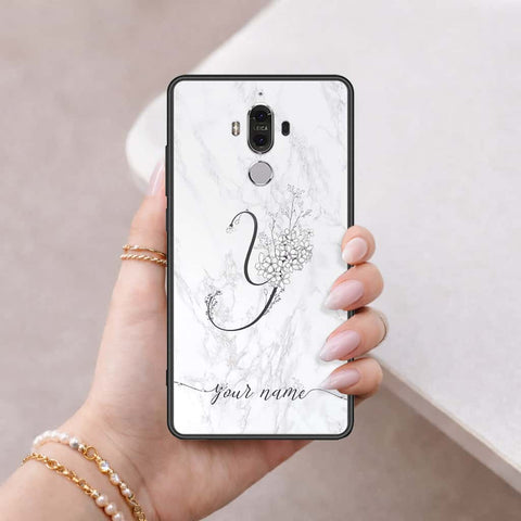 Huawei Mate 9 Cover - Personalized Alphabet Series - HQ Ultra Shine Premium Infinity Glass Soft Silicon Borders Case