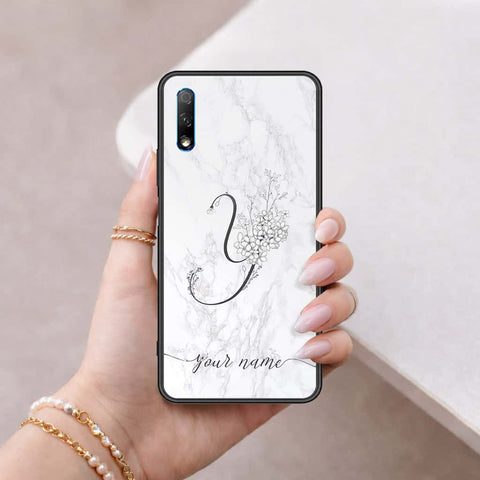 Honor 9X Cover - Personalized Alphabet Series - HQ Ultra Shine Premium Infinity Glass Soft Silicon Borders Case