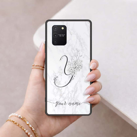 Samsung Galaxy A91 Cover - Personalized Alphabet Series - HQ Ultra Shine Premium Infinity Glass Soft Silicon Borders Case