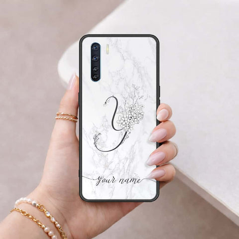 Oppo F15 Cover - Personalized Alphabet Series - HQ Ultra Shine Premium Infinity Glass Soft Silicon Borders Case