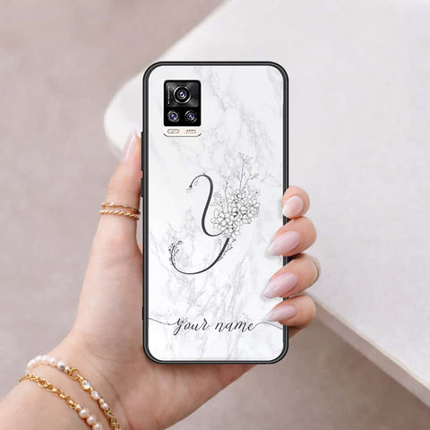 Vivo V20 Cover - Personalized Alphabet Series - HQ Ultra Shine Premium Infinity Glass Soft Silicon Borders Case