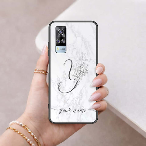 Vivo Y51a Cover - Personalized Alphabet Series - HQ Ultra Shine Premium Infinity Glass Soft Silicon Borders Case